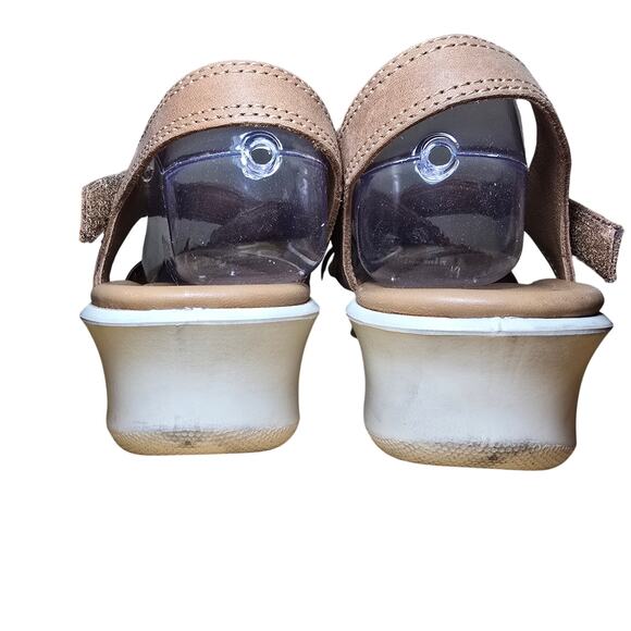 Ecco Felicia Leather Sandals Cashmere/tan / Bronze/brown Cream sole Size 9 - Picture 7 of 8